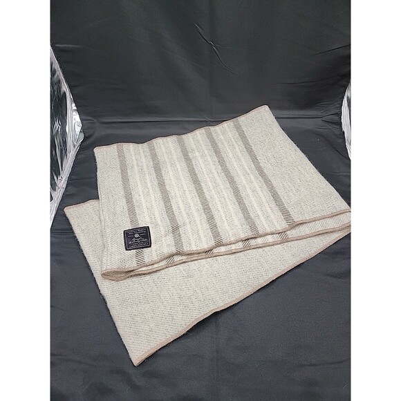 FARIBAULT WOOLEN MILL CO 100% Wool USA Infinity Scarf Beige/Brown - Picture 1 of 4